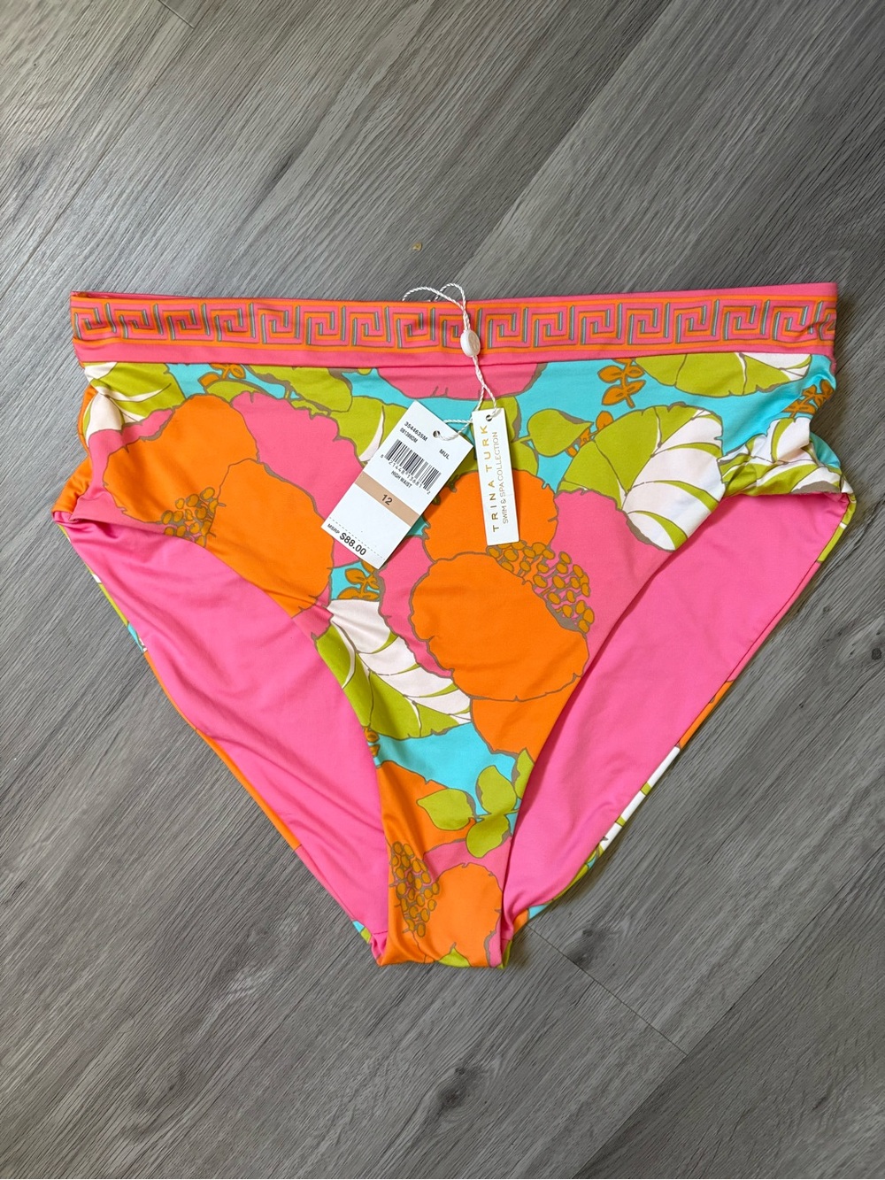Trina Turk Pink Orange Floral Bikini Bottoms